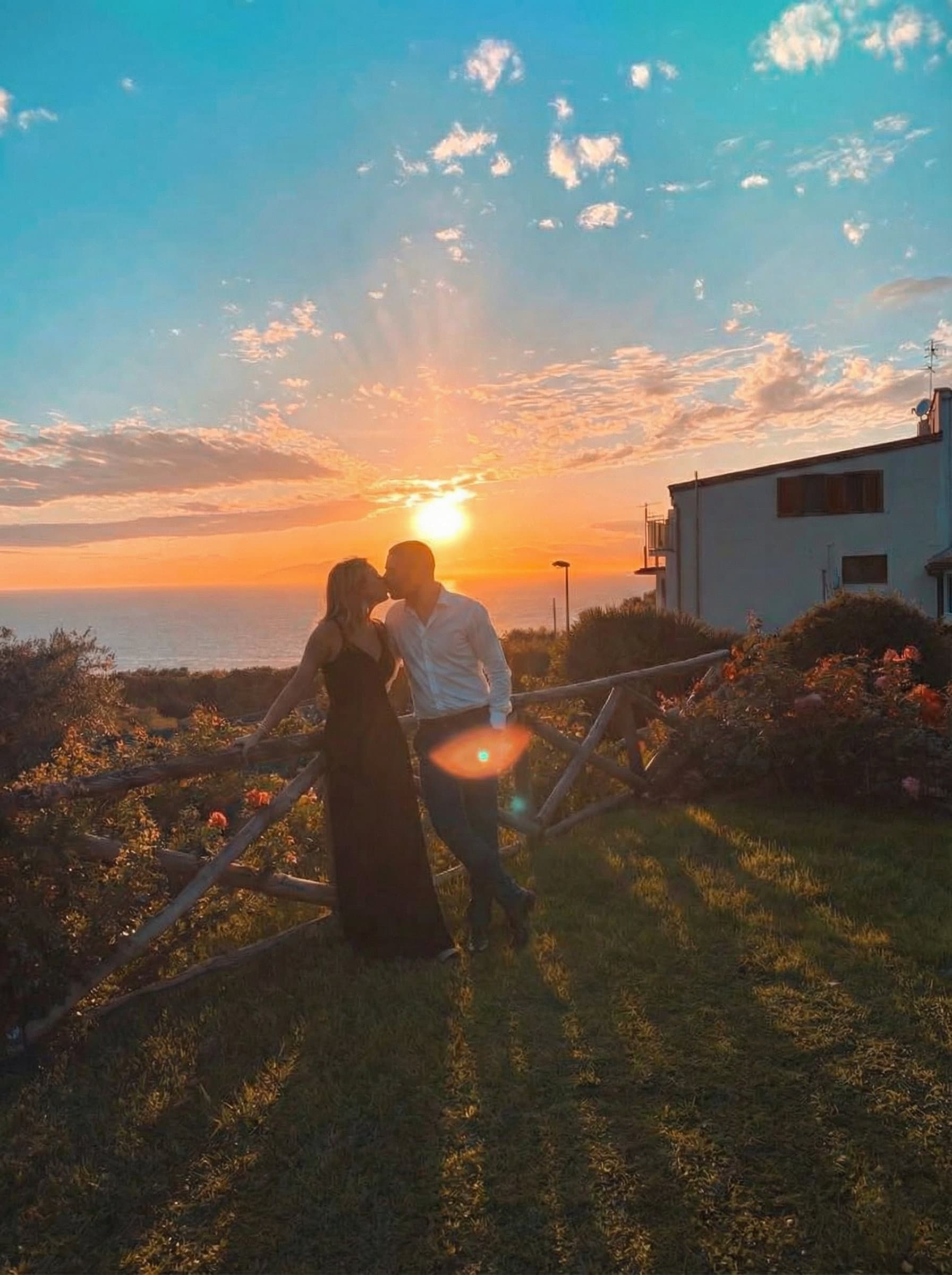 Romantic view of Capri at sunset
