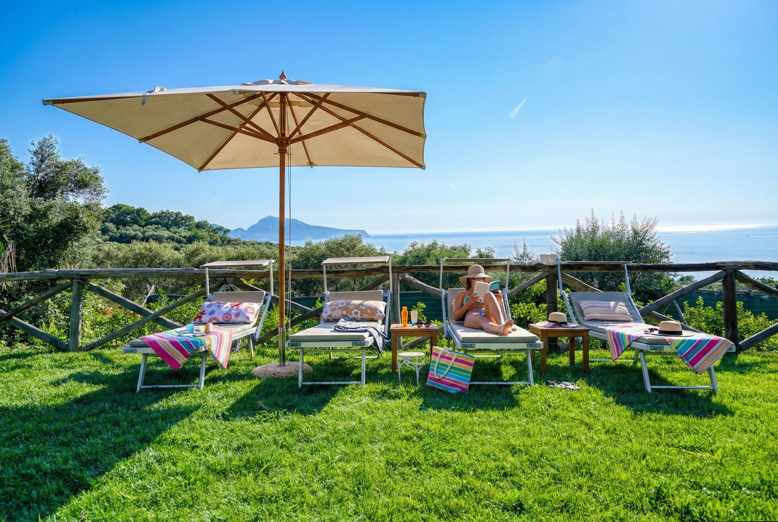 Sunbed in the garden